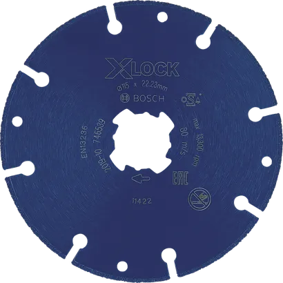 Disque à tronçonner Bosch X-LOCK pour meuleuses d'angle.