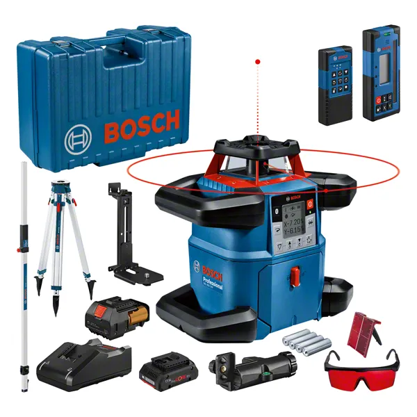 Outil de nivellement laser Bosch GRL 600 CHV avec accessoires.