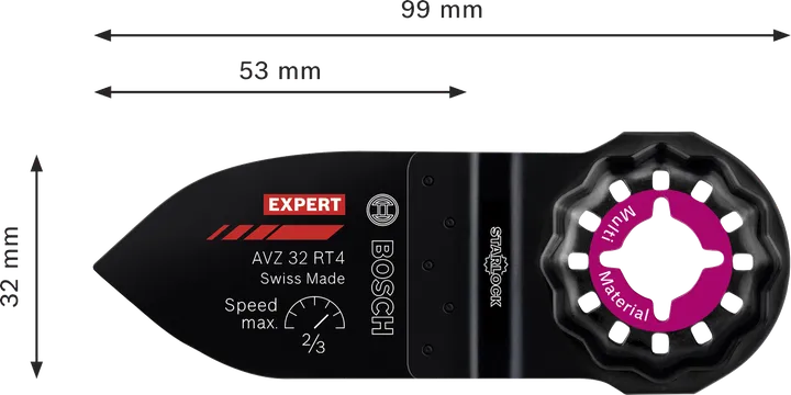 Plaque multi-outils en carbure Bosch EXPERT Sanding Finger AVZ 32 RT4.