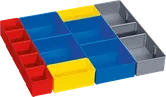 Coffret de 12 boîtes d'insertion Bosch i-BOXX 53 pour le tri de petits objets.