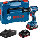 Ensemble de perceuse-visseuse sans fil Bosch GSR 18V-45 avec batterie et coffret.