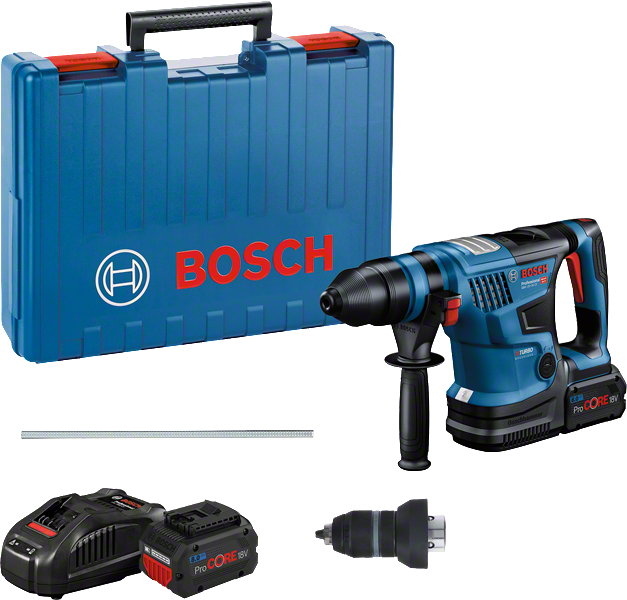 Coffret de perceuse à percussion Bosch GBH 18V-34 CF avec coffret.