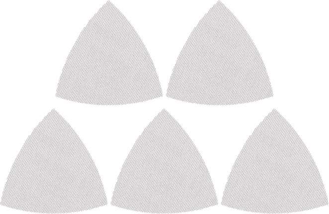 Ensemble de triangles de ponçage Bosch pour outils multifonctions.