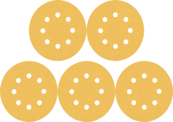Jeu de disques abrasifs Bosch avec plusieurs trous d'extraction de poussière.