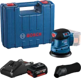 Kit ponceuse excentrique Bosch GEX 185-LI avec plateau de 125 mm.