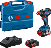 Visseuse à chocs Bosch GDX 18V-200 avec coffret et batteries.