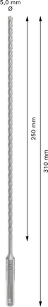 Foret à percussion Bosch PRO SDS plus-5X 5 x 250 x 310 mm.