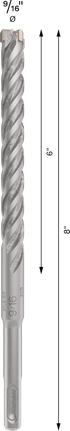 Foret à percussion Bosch PRO SDS plus-5X 9/16" x 8".