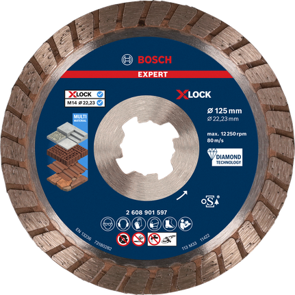 Disque à tronçonner diamanté Bosch EXPERT MultiMaterial X-LOCK.