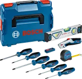 Ensemble combiné de tournevis et d'outils à main mixtes Bosch 19 pièces.