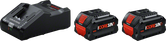 Coffret de démarrage Bosch avec chargeur GAL 18V-160 et deux batteries ProCORE18V+ 8,0Ah.