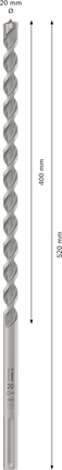 Foret à percussion Bosch PRO SDS max-4 20x400x520 mm.