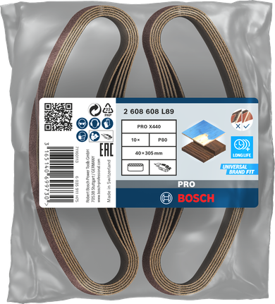 Bande abrasive Bosch PRO X440 40×305 mm.
