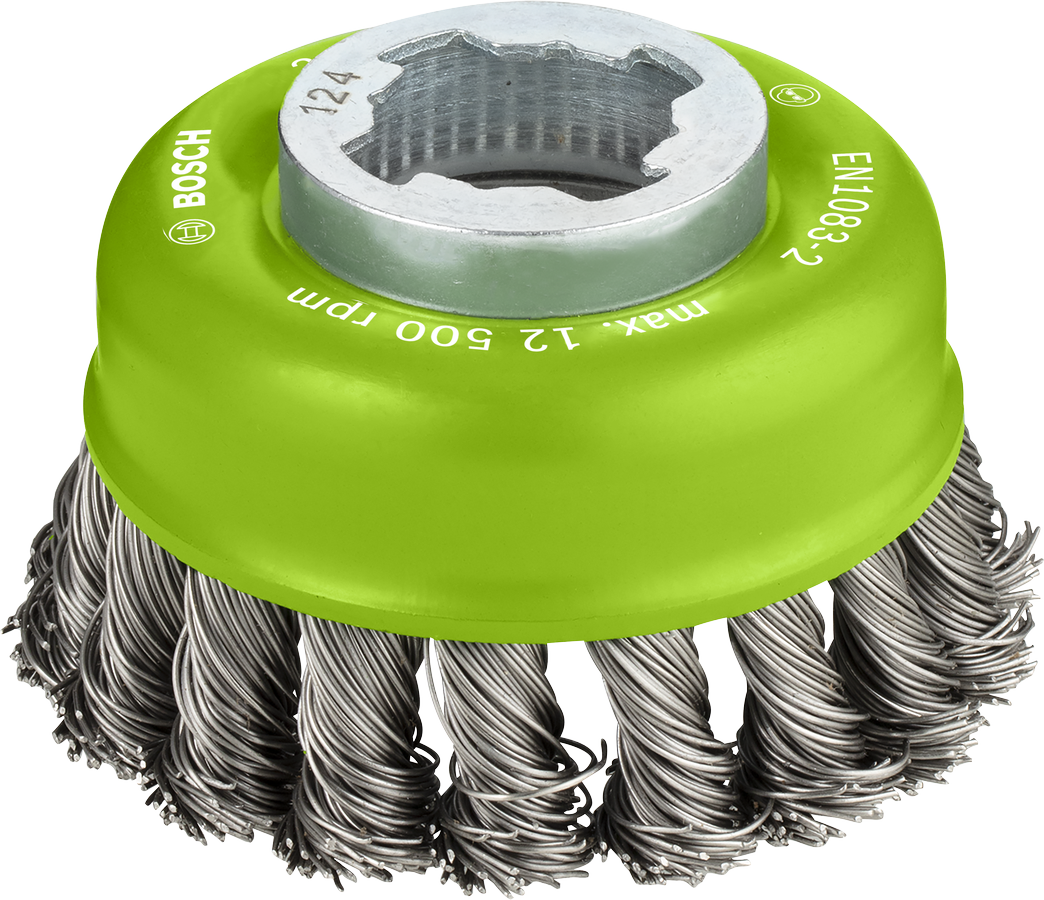 Brosse coupelle Bosch PRO en acier inoxydable X-Lock 75 mm.