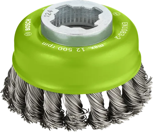 Brosse coupelle Bosch PRO en acier inoxydable X-Lock 75 mm.