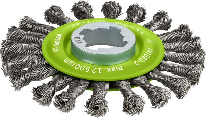 Roue à fil noué Bosch PRO X-Lock en acier inoxydable 115 mm.