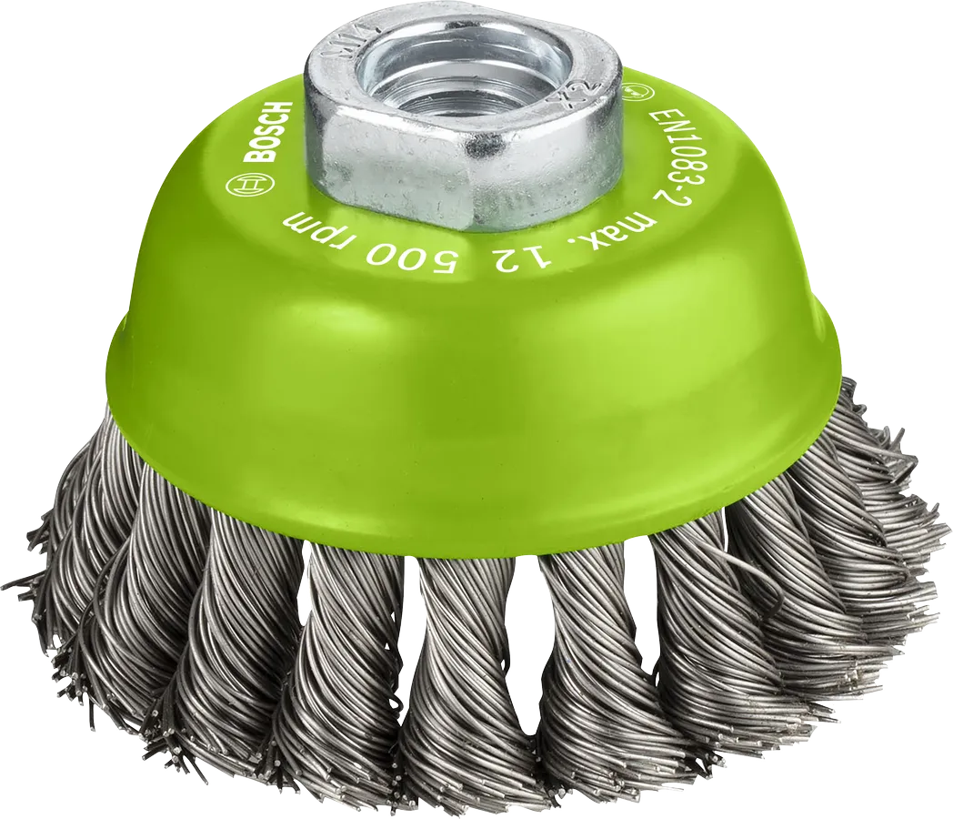 Brosse coupe en acier inoxydable Bosch PRO 75 mm pour meuleuses d'angle.