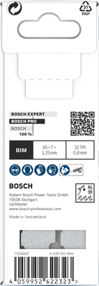 Lame Bosch PRO Thin Metal S325GF 85×7×1,25 mm 5 pièces.