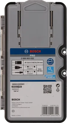 Coffret de douilles à chocs Bosch PRO 1/2″ 7 pièces.