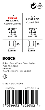 Jeu de 11 lames de scie Bosch PRO AIZ 32 APIB.