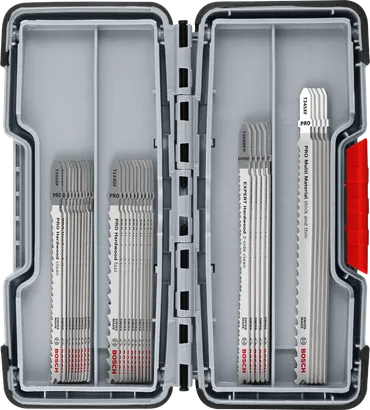 Ensemble de construction de cuisine Bosch PRO pour bois et métal, 30 lames de scie sauteuse.