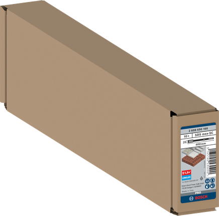 Coffret de burins plats Bosch PRO SDS max-5C 25×400mm 10 pièces.