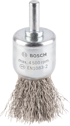 Brosse à bout propre en acier inoxydable Bosch PRO à tige droite.
