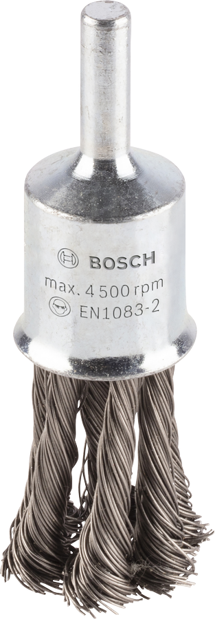 Brosse à extrémité épaisse Bosch PRO en acier inoxydable, fil noué.