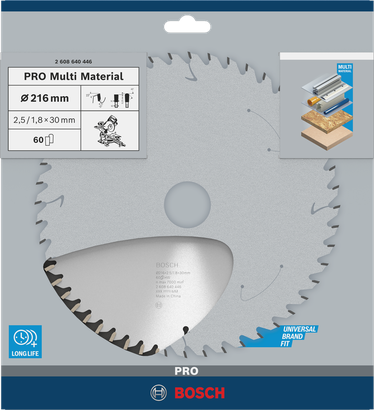 Lame de scie circulaire Bosch PRO Multi Material 216 mm.