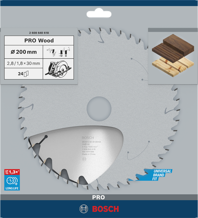 Lame de scie circulaire Bosch PRO Wood 200 × 2,8 × 30 mm T24.