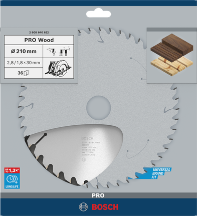 Lame de scie circulaire Bosch PRO Wood 210×2,8×30 mm T36.