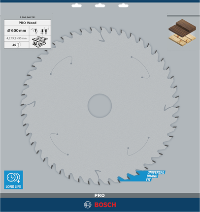 Lame de scie circulaire Bosch PRO Wood 600×4×30 mm.