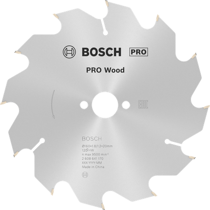 Lame de scie circulaire Bosch PRO Wood 160 mm T12 ATB.