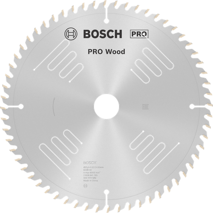 Lame de scie circulaire Bosch PRO Wood, 254 mm T60 ATB.