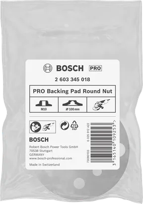 Plateau de support Bosch PRO, écrou rond, M10 100 mm.
