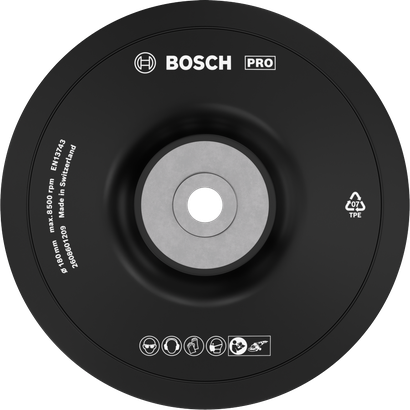 Plateau de support Bosch PRO Soft 180 mm pour meuleuses d'angle.