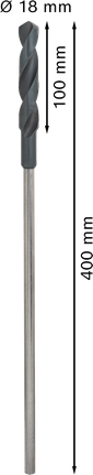 Foret d'installation Bosch PRO Wood HSS 18 x 400 mm.