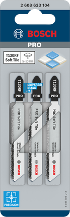 Lames de scie sauteuse Bosch PRO Soft Tile T130RF 83 mm 3 pièces.