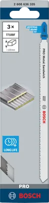 Lames de scie sauteuse Bosch PRO Metal Sandwich T718BF 3 × 180 mm.