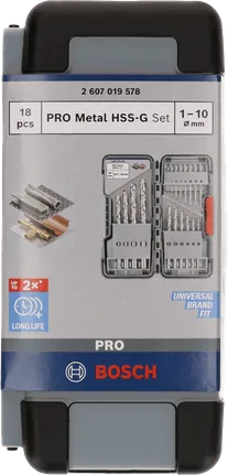 Coffret de 18 forets hélicoïdaux Bosch PRO Metal HSS-G.