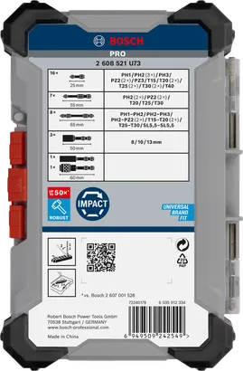 Coffret d'embouts de tournevis Bosch PRO Impact 36 pièces.