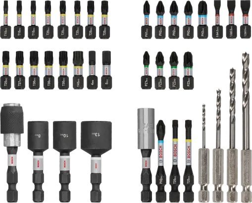 Bosch PRO Impact Wood Set 40 pièces pour perçage et vissage.