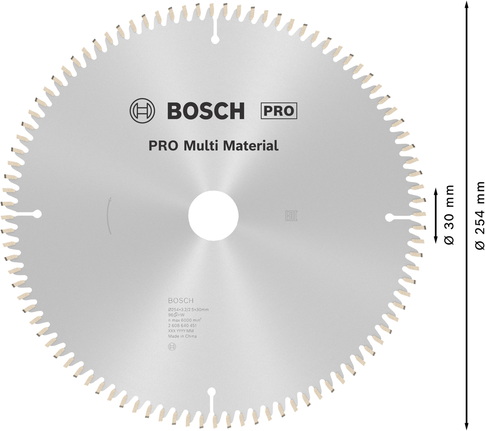 Lame de scie circulaire Bosch PRO Multi Material 254mm 96 dents.