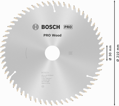 Lame de scie circulaire Bosch PRO Wood 210 mm T60.