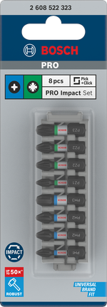 Jeu d'embouts de tournevis Bosch PRO Impact 8 pièces.
