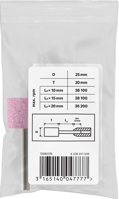 Jeu de meules sur tige Bosch PRO Steel 25 × 20 mm G60 cylindriques.