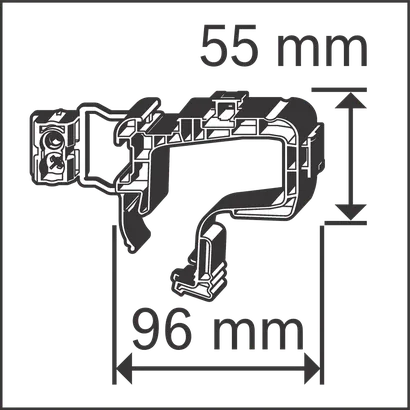 Dimensions du support de câble.