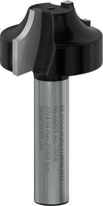 Fraise à défoncer Bosch PRO Ovolo R 6,3 mm pour arrondir les bords.