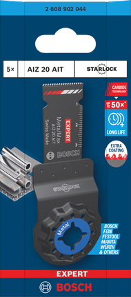 Lame plongeante Bosch Expert AIZ 20 AIT MetalMax 20×40 mm 5 pièces.
