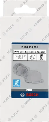 Emballage de l'adaptateur d'extraction de poussière Bosch PRO.